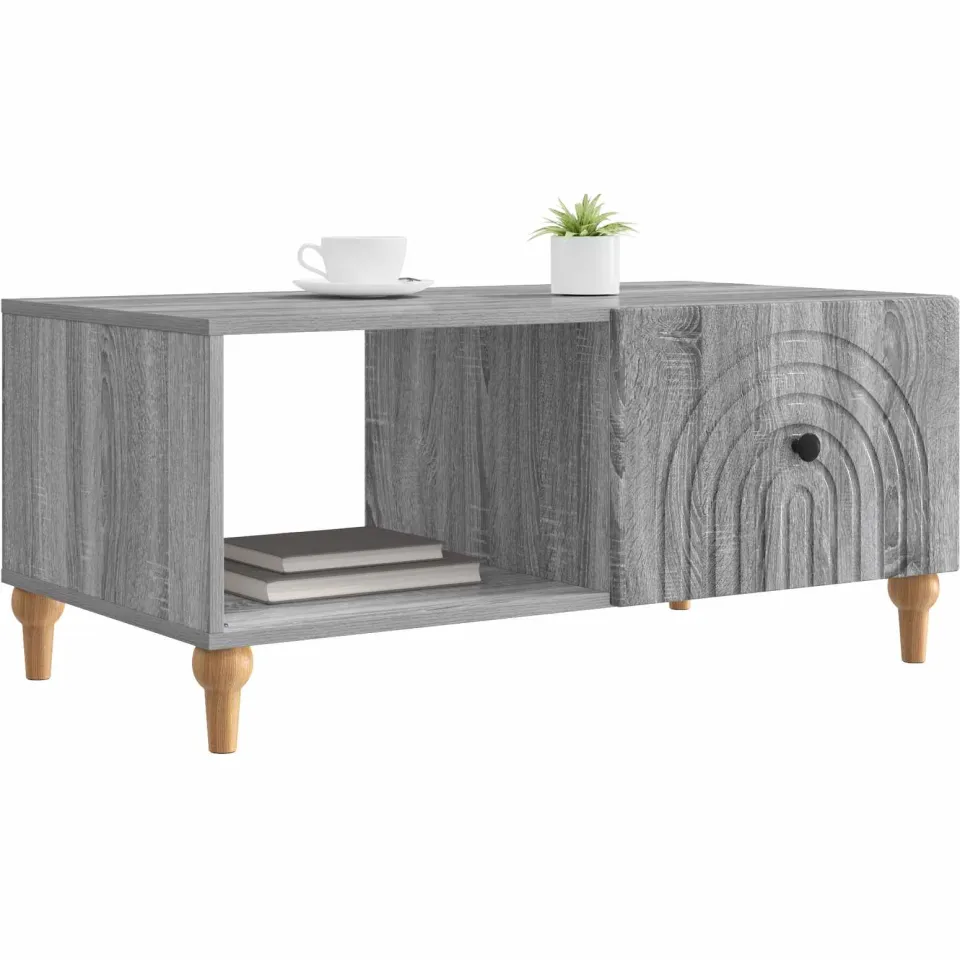 vidaXL Salontafel Grijs sonoma 90 x 50 x 40 cm Bewerkt hout