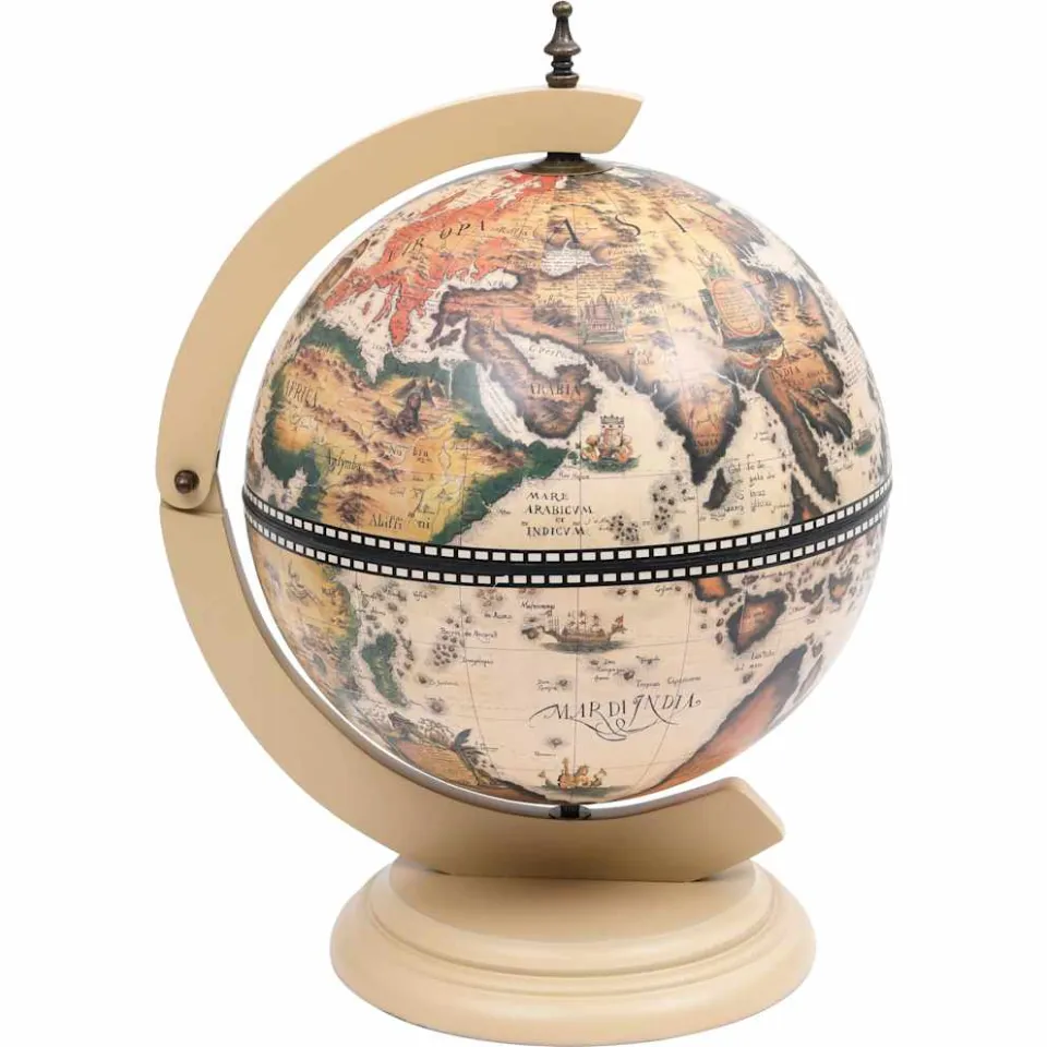 vidaXL Globebar tafelmodel eucalyptushout wit, foto 2