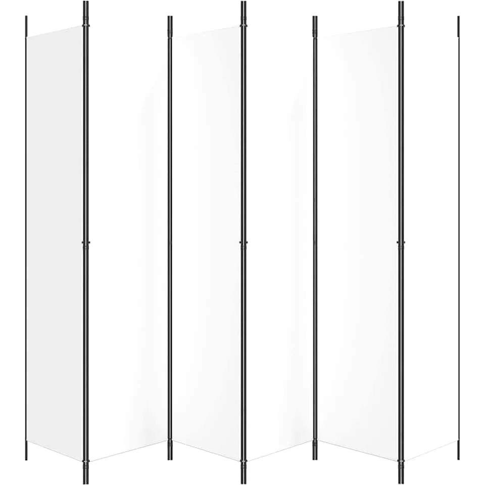 vidaXL Kamerscherm met 6 panelen 300x220 cm stof wit, foto 4