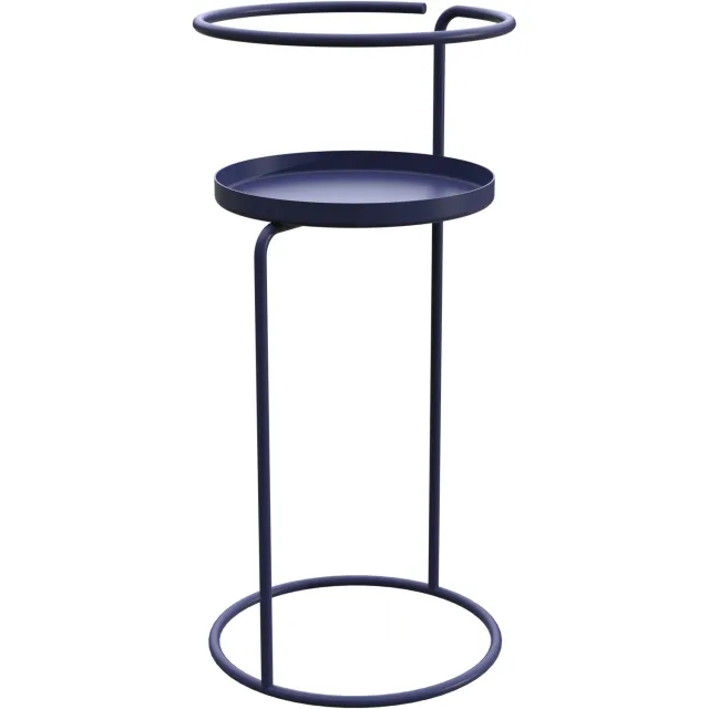 Louis Moulin Bijzettafel Cylindra rond 55x26cm blauw