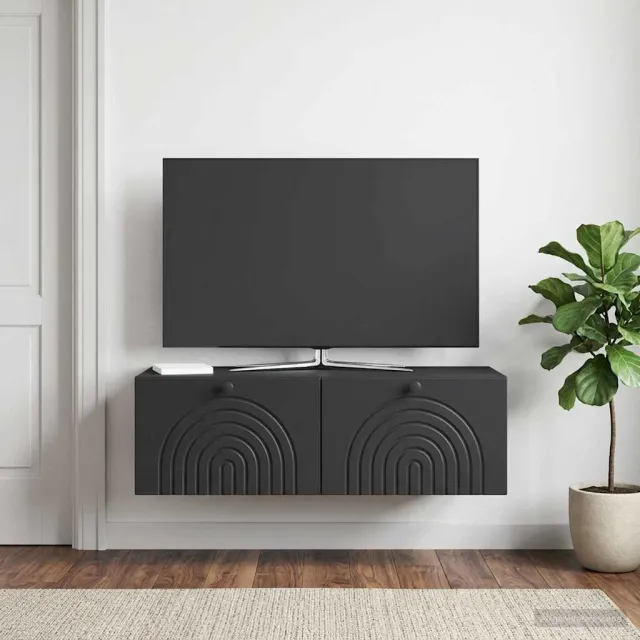 vidaXL Wandbeugel TV-kast 99 x 41 x 30 cm Zwart, foto 2