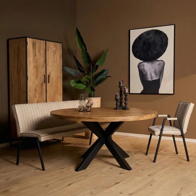 Starfurn Eettafel Dakota - Bruin - 130x130x76 cm