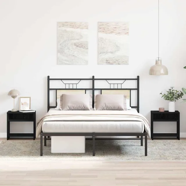 vidaXL Nachtkastjes 2 st 40x30x40 cm spaanplaat zwart eikenkleurig, foto 2