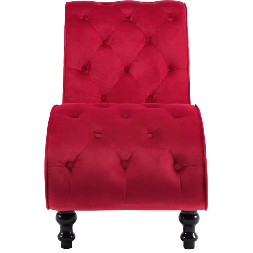 vidaXL Chaise longue fluweel rood