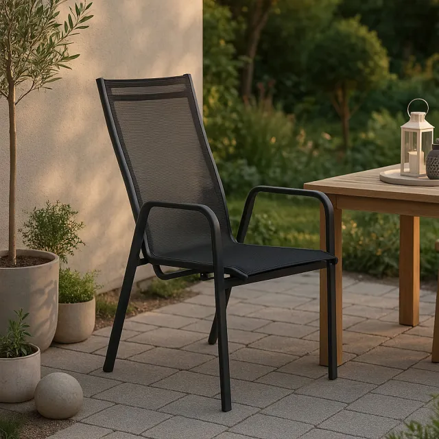 Nohr Lasheka verstelbare tuinstoel zwart, foto 2