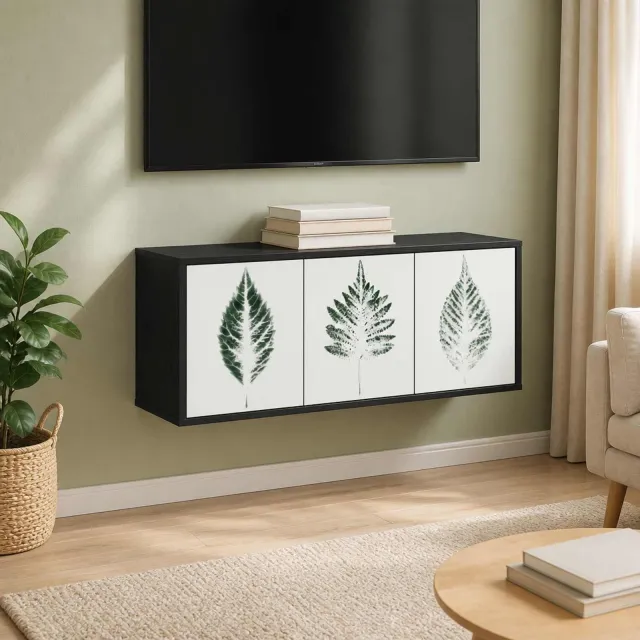 vidaXL Wandgemonteerd tv-meubel HANAU 102 x 33 x 40 cm Zwart eiken, foto 2