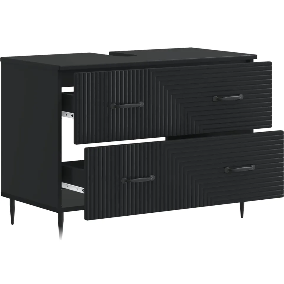 vidaXL Badkamer wastafelkast HAARLEM Zwart 82 x 41 x 58,5 cm