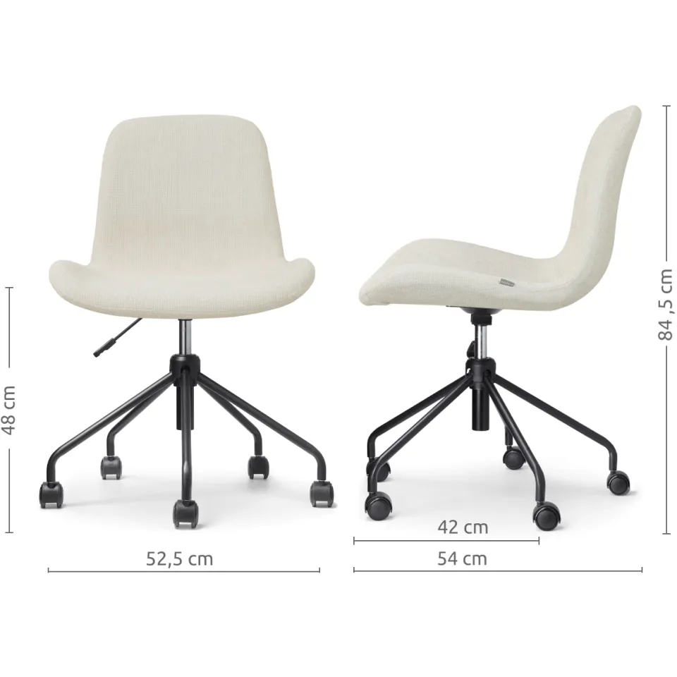 Nolon Nout-Fé bureaustoel cottonbeige - zwart onderstel, foto 2