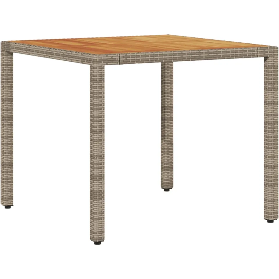 vidaXL 5-delige Tuinset met kussens poly rattan en acaciahout grijs, foto 4