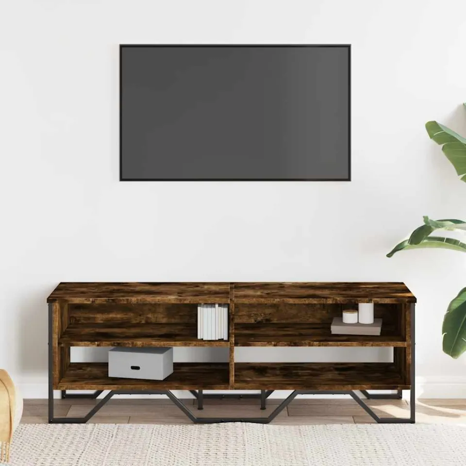 vidaXL Tv-meubel 122x34x41 cm bewerkt hout gerookt eikenkleurig, foto 3
