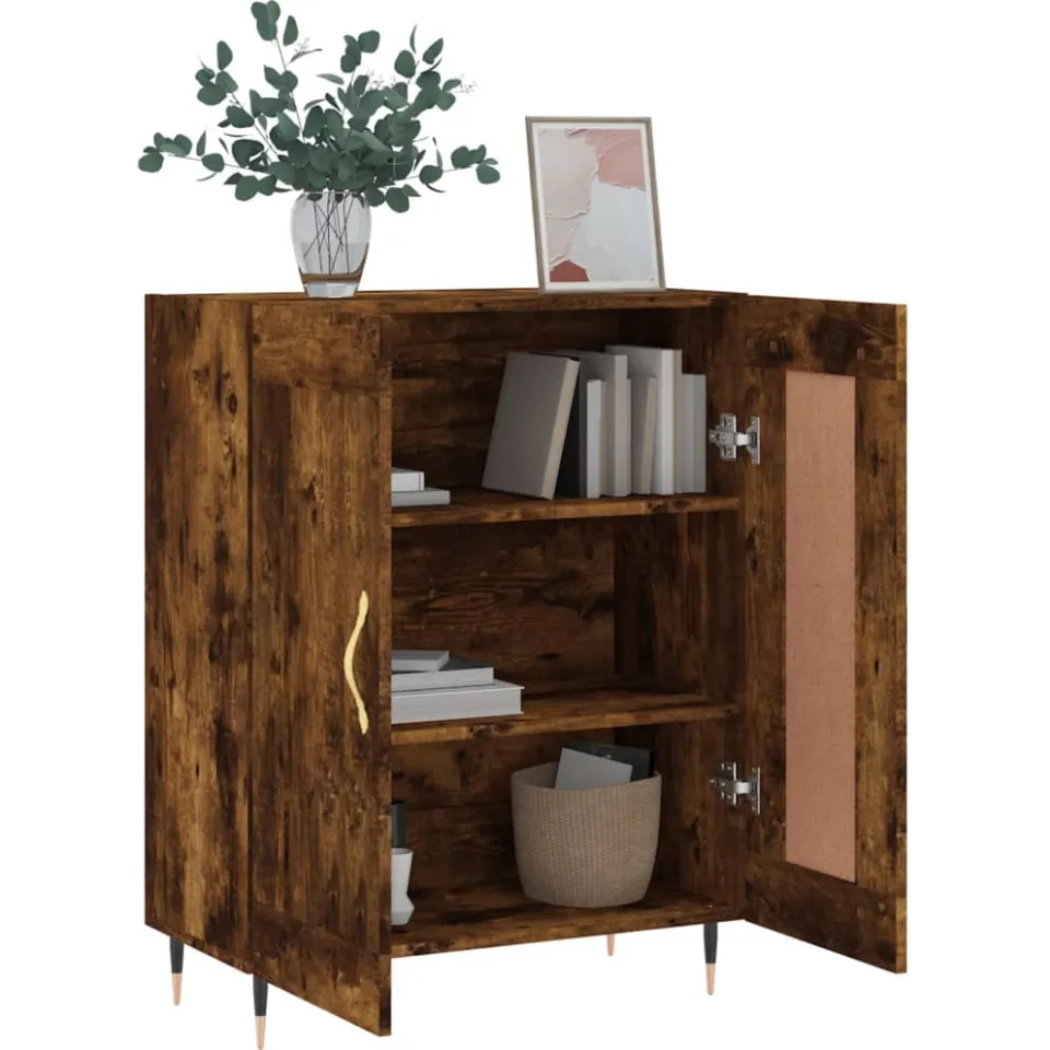 vidaXL Dressoir 69,5x34x90 cm bewerkt hout gerookt eikenkleurig, foto 3