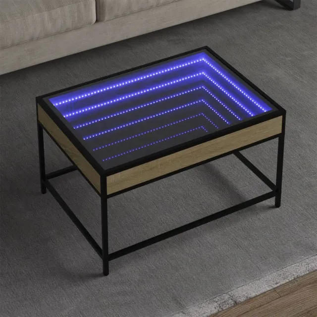 vidaXL Salontafel met Infinity LED 70x50x41 cm sonoma eikenkleurig, foto 2
