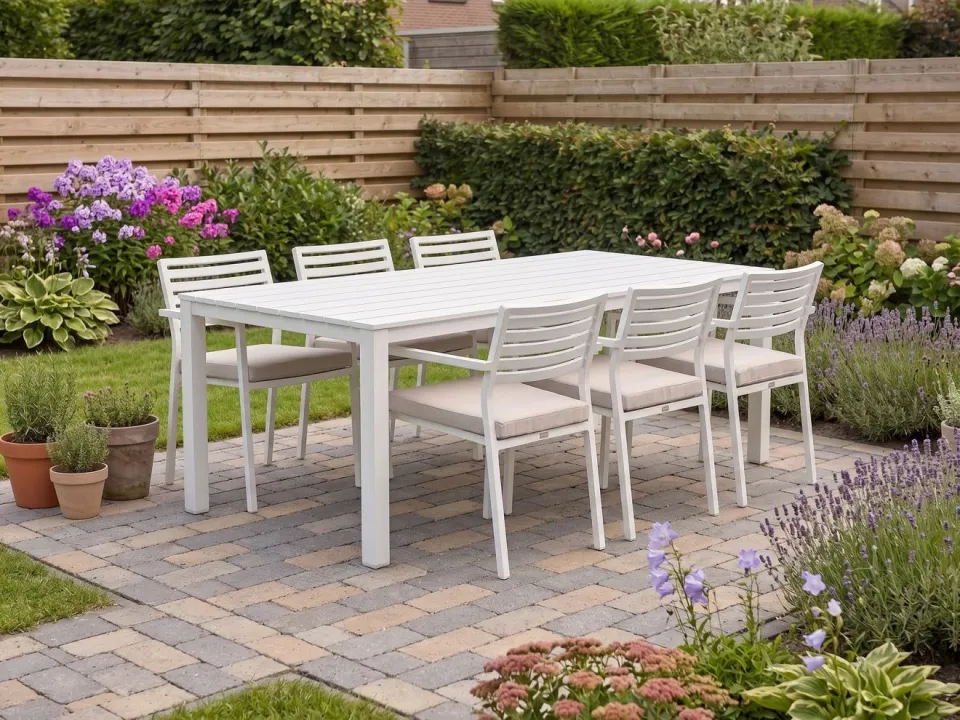 Bellagio tuinmeubelen Bellagio Rumo/Menzano 220cm dining tuinset 7-delig stapelbaar, foto 4