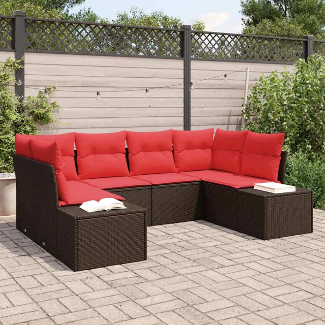 vidaXL Tuin Sofa Set 6 st Bruin poly rattan, foto 2