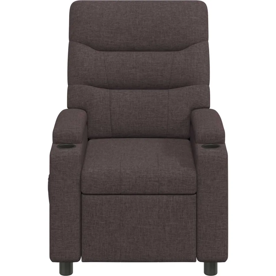 vidaXL Ligstoel Donkerbruin 75 x 95 x 103 cm Stof bruin, foto 4