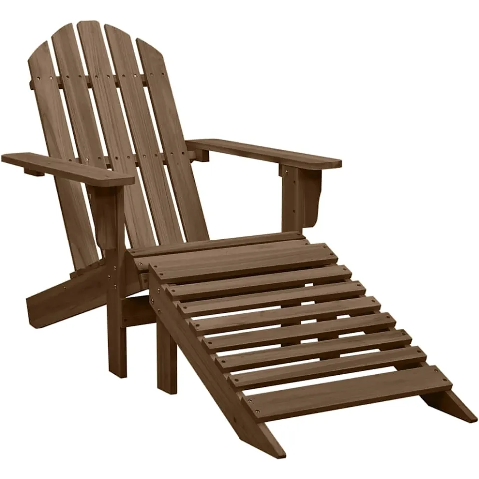 vidaXL Tuinstoel Adirondack voetenbank tafel massief vurenhout bruin, foto 3