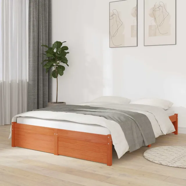 vidaXL Bedframe Massief dennenhout Bruin
