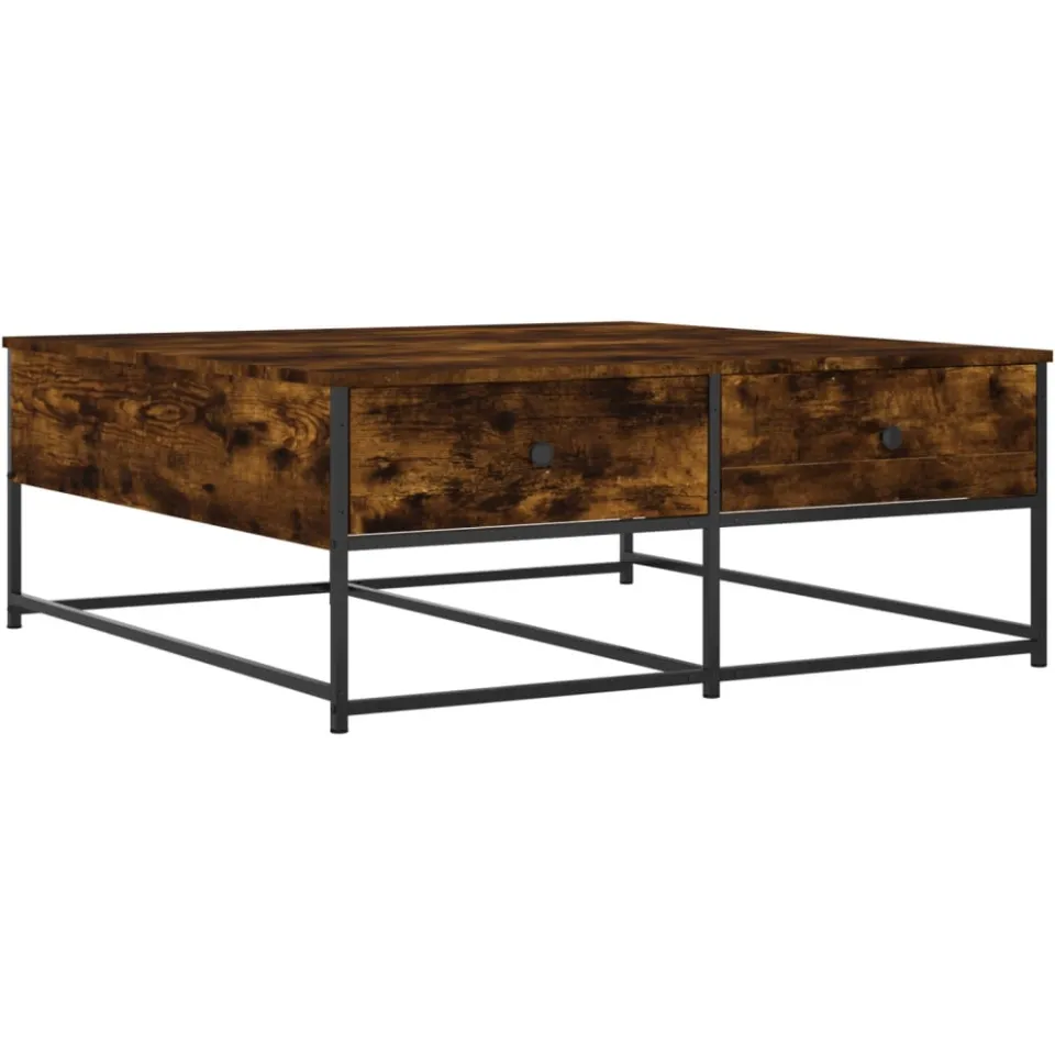 vidaXL Salontafel 100x99x40 cm bewerkt hout gerookt eikenkleurig, foto 3