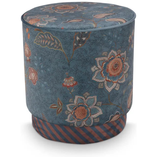 Pip Studio poef Mumbai blauw