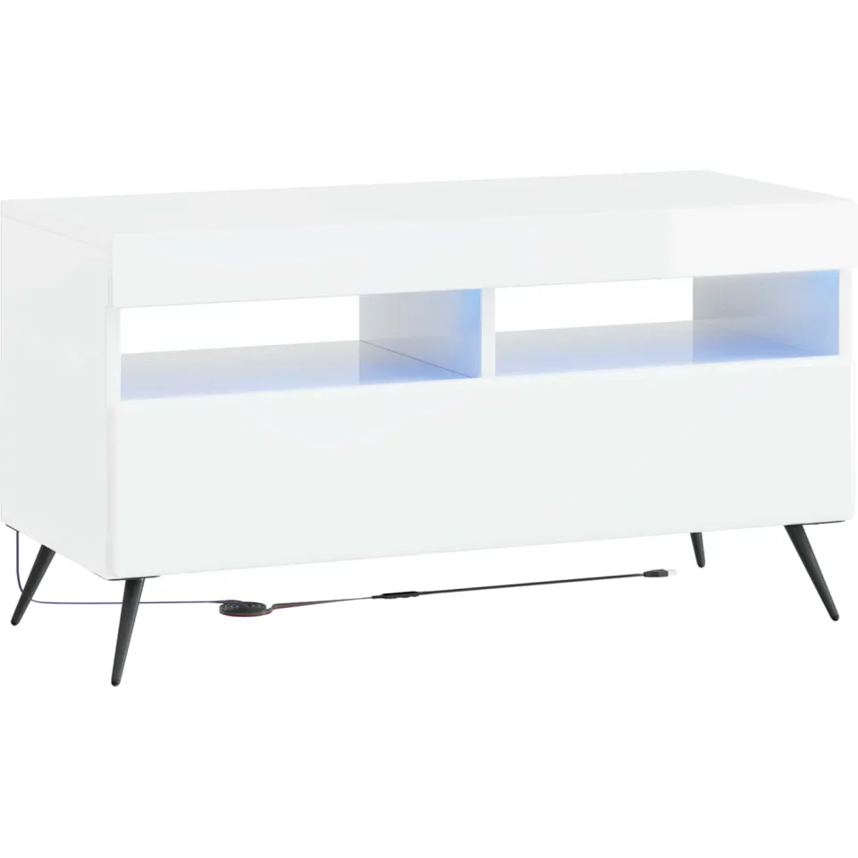 vidaXL LED tv-meubel BREDA Hoogglans Wit Bewerkt hout