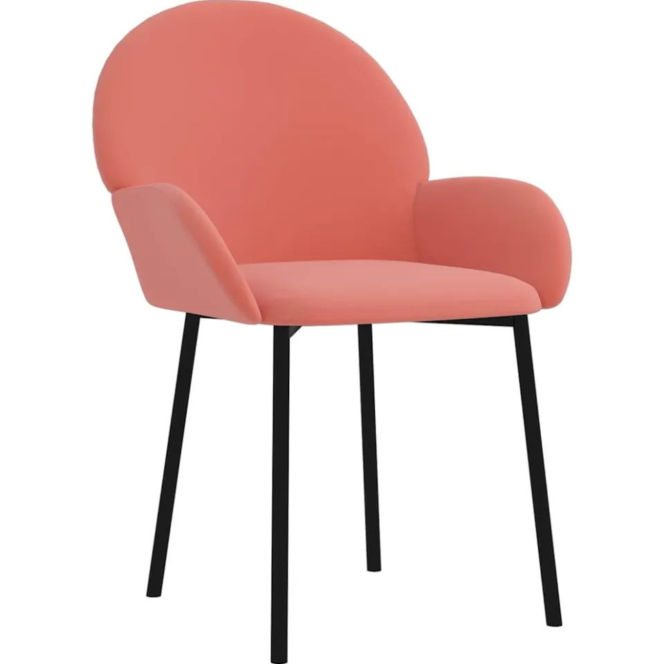 vidaXL Eetkamerstoelen 2 st fluweel roze