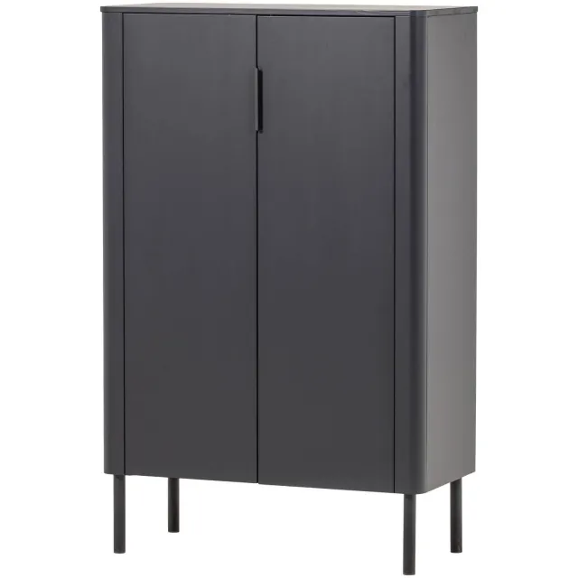 WOOOD Gunnar 2-Deurs Kast - Grenen - Matzwart -135x85x39 matt black
