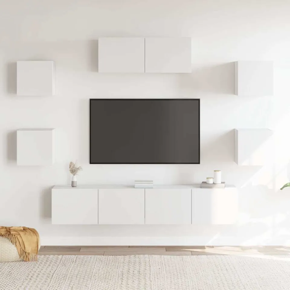 vidaXL 7-delige Tv-meubelset bewerkt hout wit, foto 4
