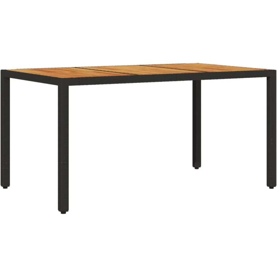 vidaXL 7-delige Tuinset met kussens poly rattan en acaciahout zwart, foto 4
