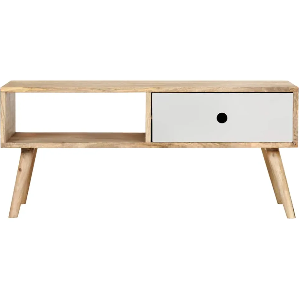 vidaXL Salontafel 90x50x40 cm massief mangohout bruin, foto 2