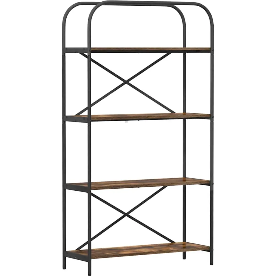 vidaXL Boekenkast 4-laags 80 x 30 x 146 cm Bewerkt hout Gerookt eiken, foto 3