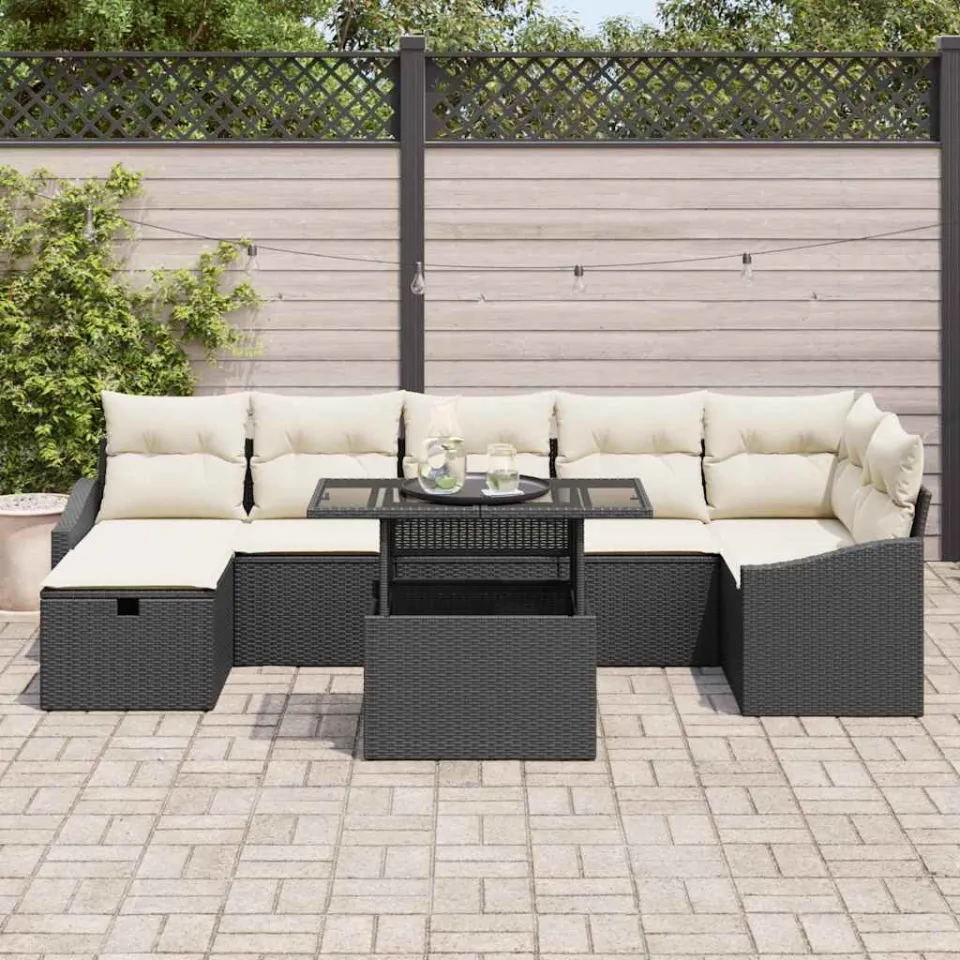 vidaXL Tuin Sofa Set 8 st poly rattan bruin, foto 3
