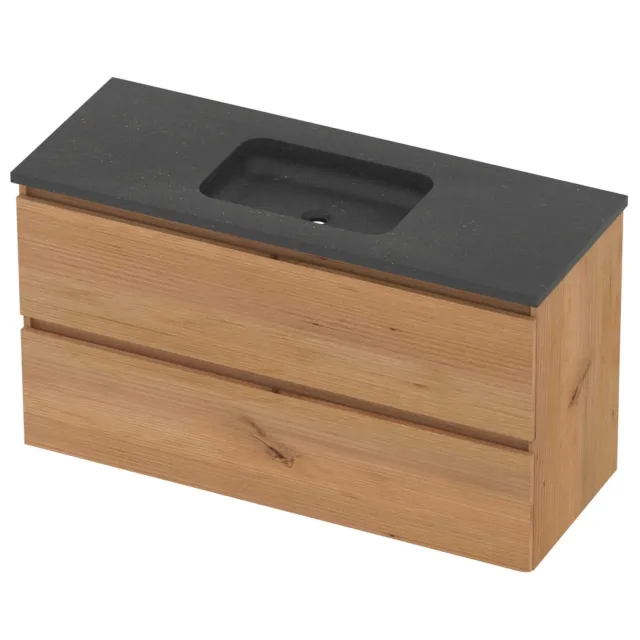 Basic-Line Rocky 46 Badmeubelset Hardsteen 120x46x62 cm R46BSCWO1200 Whisky Oak Blue Stone Grijs