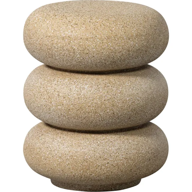 WOOOD Laurel Bijzettafel Met Spikkels - Magnesium - Zwart - 50x40x40 beige