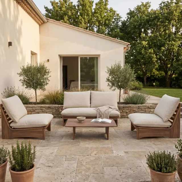 NOUS Garden loungeset Molina bruin