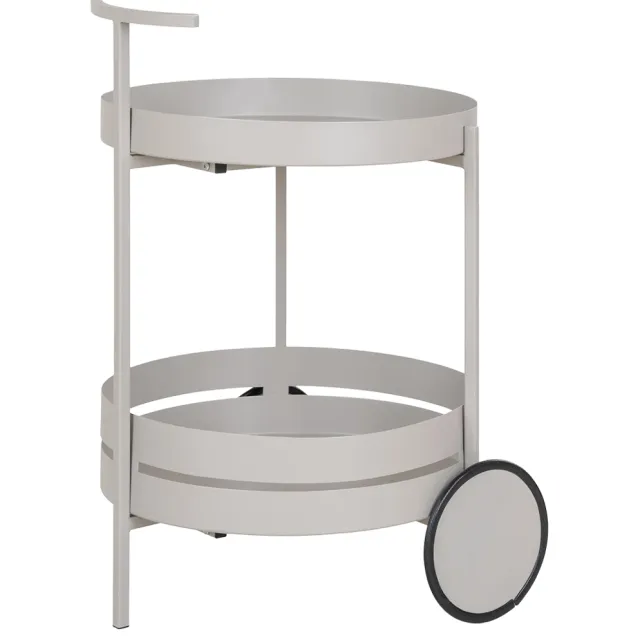 Artichok Sebas metalen trolley lichtgrijs - met wielen