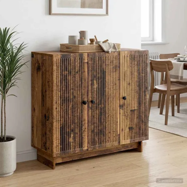vidaXL Dressoir Oud hout 89 x 34,5 x 80 cm Bewerkt hout Bruin