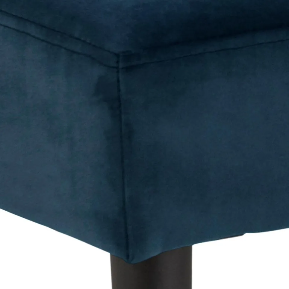 Lisomme Danique velvet bankje donkerblauw - 95 x 38 cm blauw, foto 4