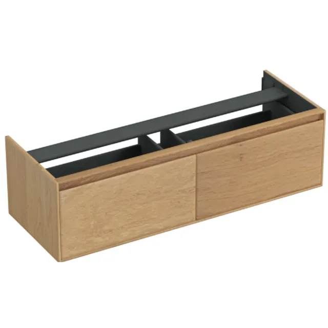 Forzalaqua Onderkast Forzalaqua Reno 140x51x40 Cm 2 Lades Softclose Eiken Smoke Bruin