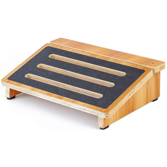 Famanu Houten voetsteun voor onder bureau, kantoorsteun voor een comfortabele werkhouding Zwart