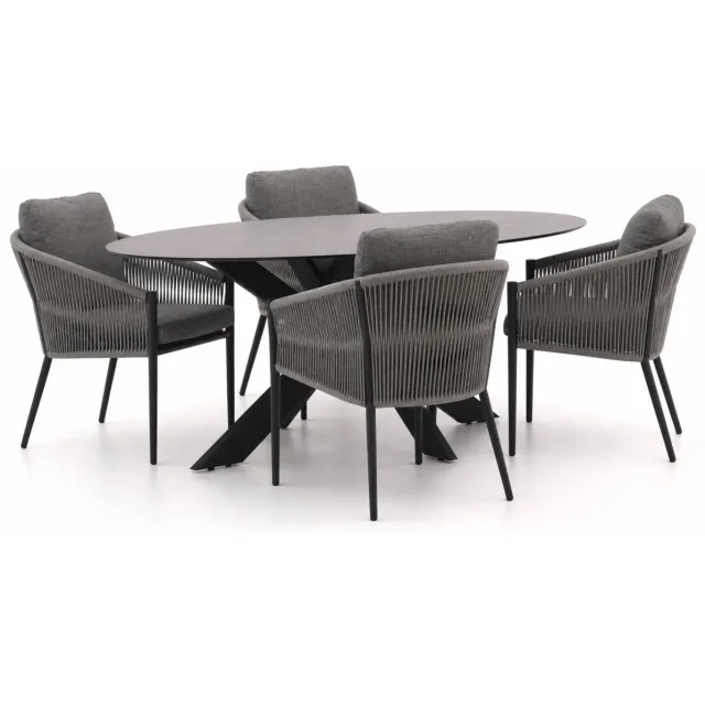 Bellagio tuinmeubelen Bellagio Mineo/Furato ellips 200cm dining tuinset 5-delig