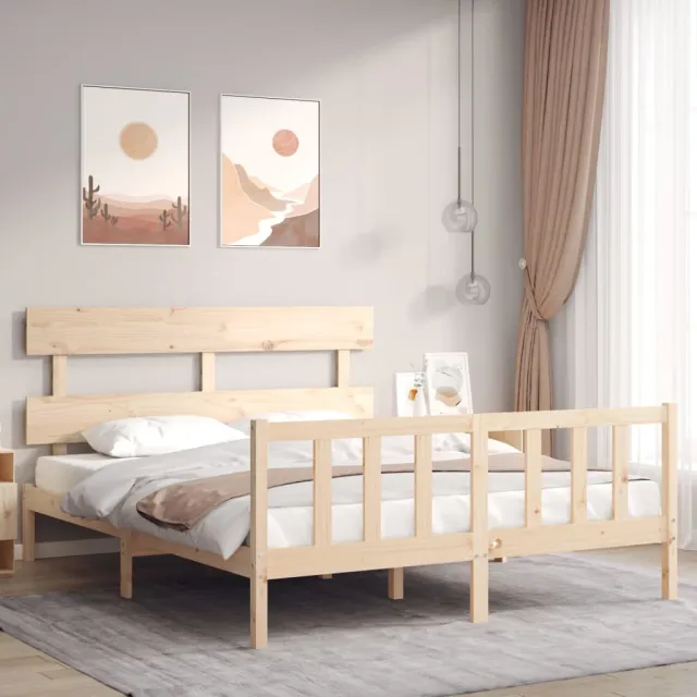 vidaXL Bedframe zonder matras massief grenenhout 160x200 cm bruin