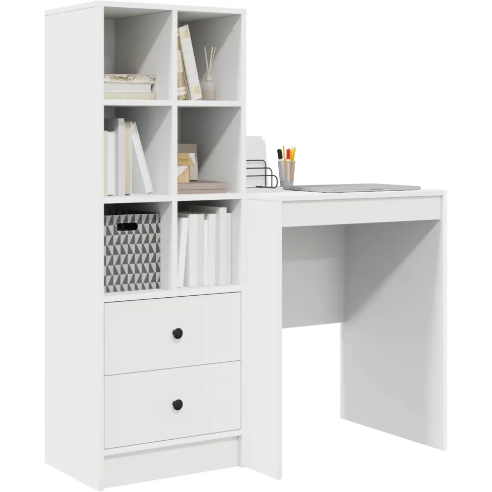 vidaXL Bureau Wit 145,5 x 40 x 127 cm 2 st