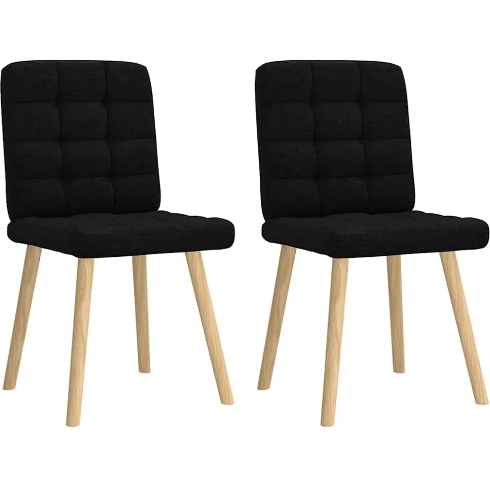 vidaXL Eetkamerstoelen 2 st stof zwart, foto 3