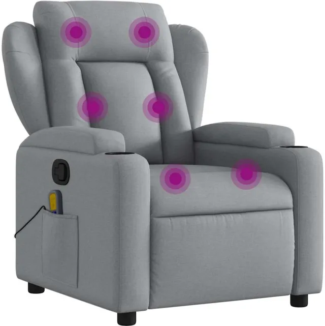 vidaXL Massagestoel - met - lichtgrijze - stof Lichtgrijs