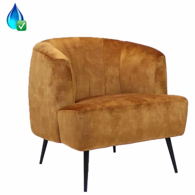 NordXL Fauteuil Billy okergeel velvet