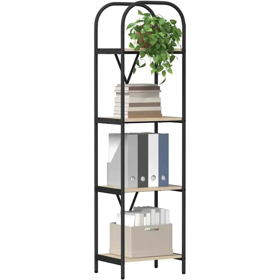 vidaXL Boekenkast 4-laags 40 x 30 x 146 cm Bewerkt hout Sonoma Eiken Bruin