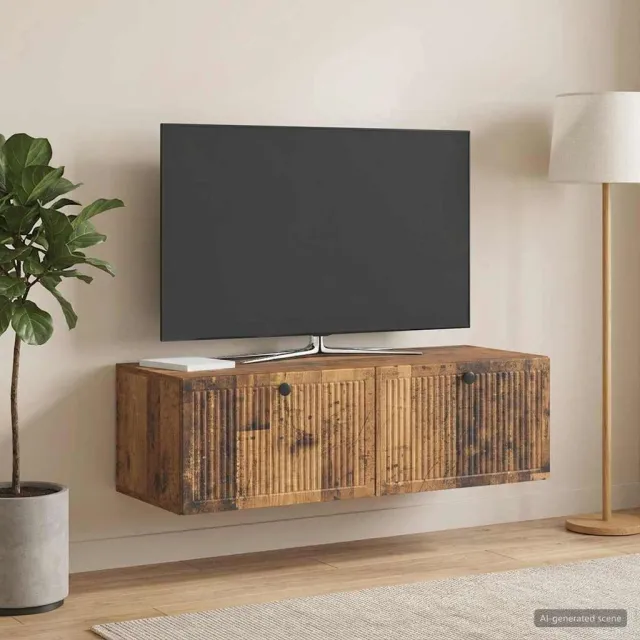 vidaXL Wandbeugel TV-kast Oud hout 98 x 41 x 30 cm Bewerkt hout bruin, foto 2