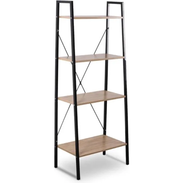 Saphly Boekenkast 60x35x148cm Zwart - Industrieel, Zwart/eiken en 4 Lagen - Voor Dagelijks Gebruik, Thuis en Professioneel Gebruik Oak