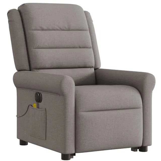 GranMaison Massagestoel - Relaxfauteuil - Zetel - Sta op stoel elektrisch - Stof - 1 persoons - Met armleuning - Zeer comfortabel - Elektrisch - Taupe