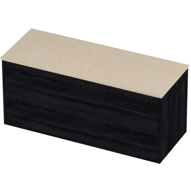 Proline Deck Badmeubelset Hardsteen Voor Grepen 2 Laden 120x46x54 cm Sand Stone Black Oak